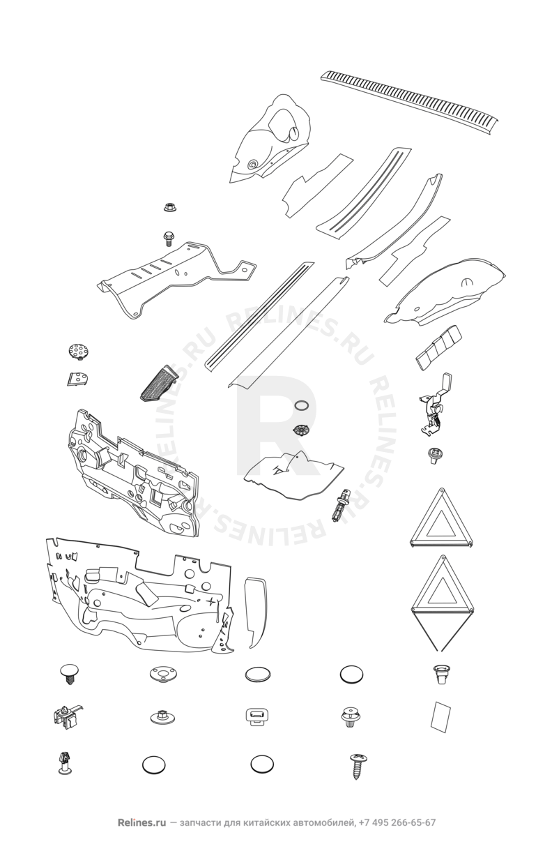 Запчасти Chery Tiggo 3 Поколение I (2014)  — Аксессуары кузова (3) — схема