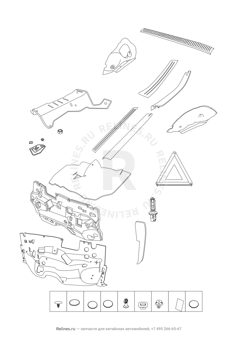 Запчасти Chery Tiggo 3 Поколение I (2014)  — Аксессуары кузова (2) — схема