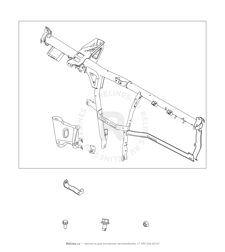 Запчасти Chery Tiggo 3 Поколение I (2014)  — Рама передней панели (торпедо) — схема