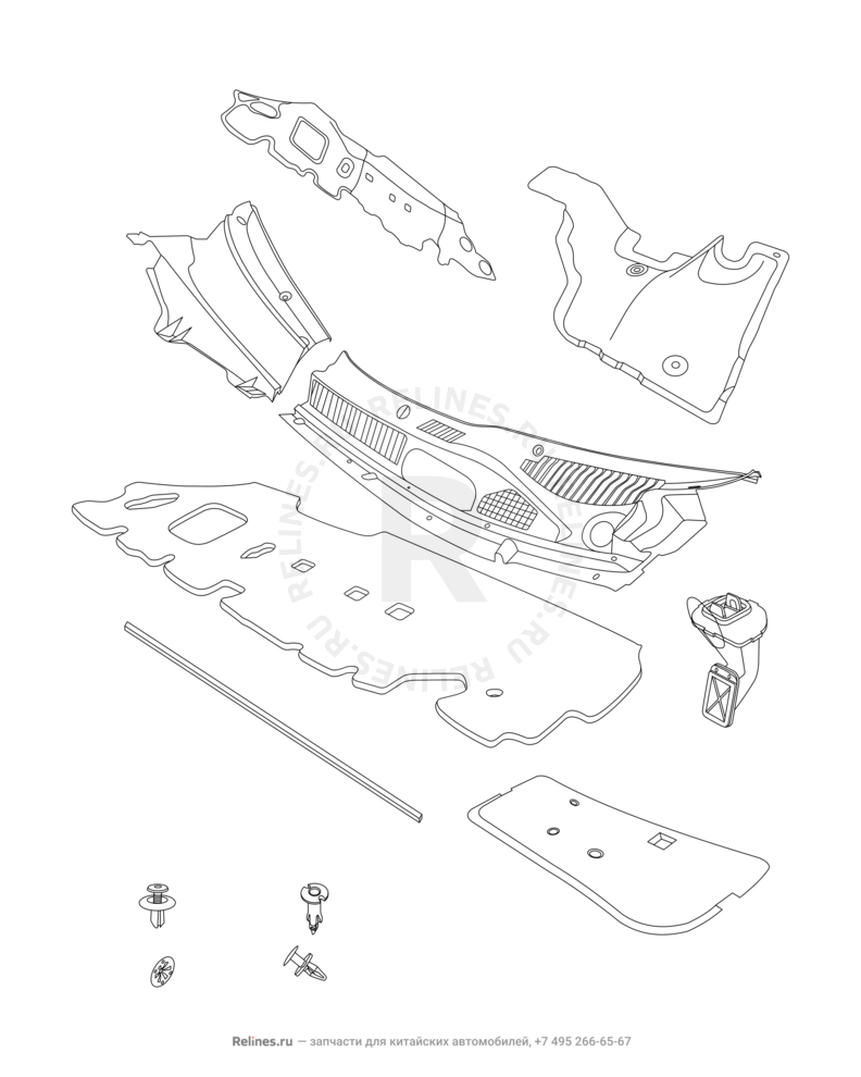 Запчасти Chery Tiggo 3 Поколение I (2014)  — ENGINE ACCESSORIES — схема
