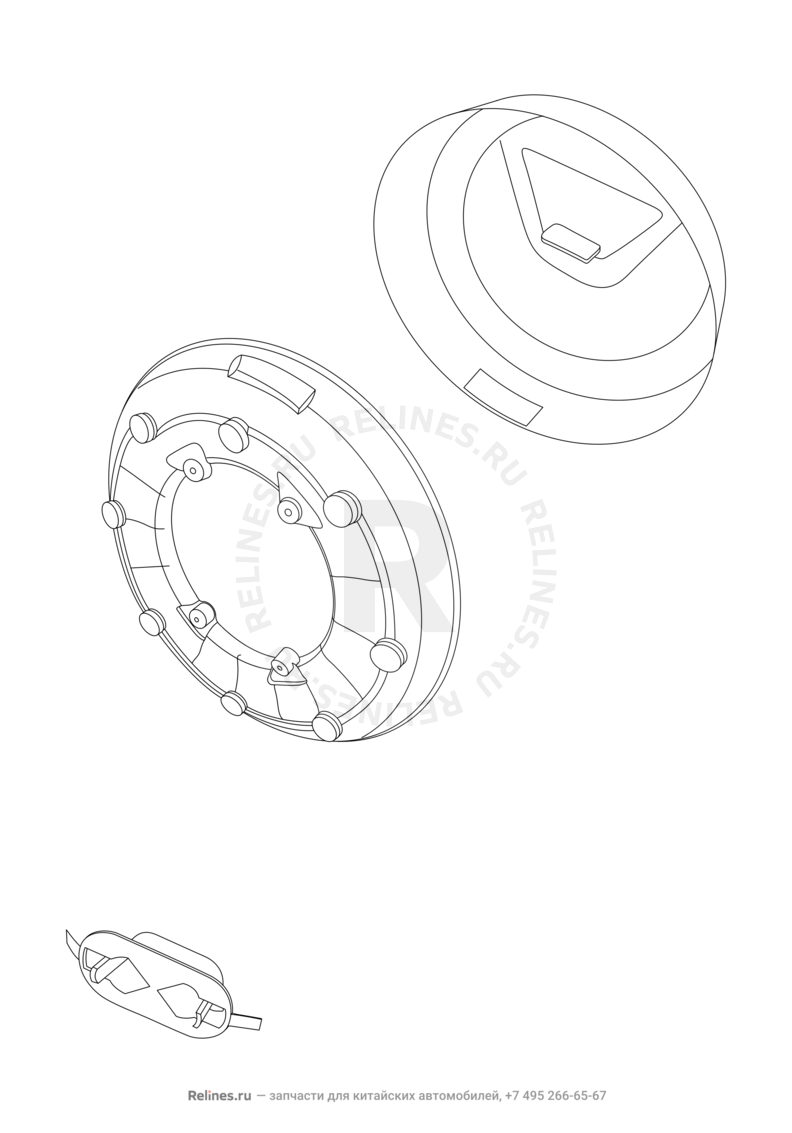 Кожух запасного колеса (колпак) (1) Chery Tiggo — схема