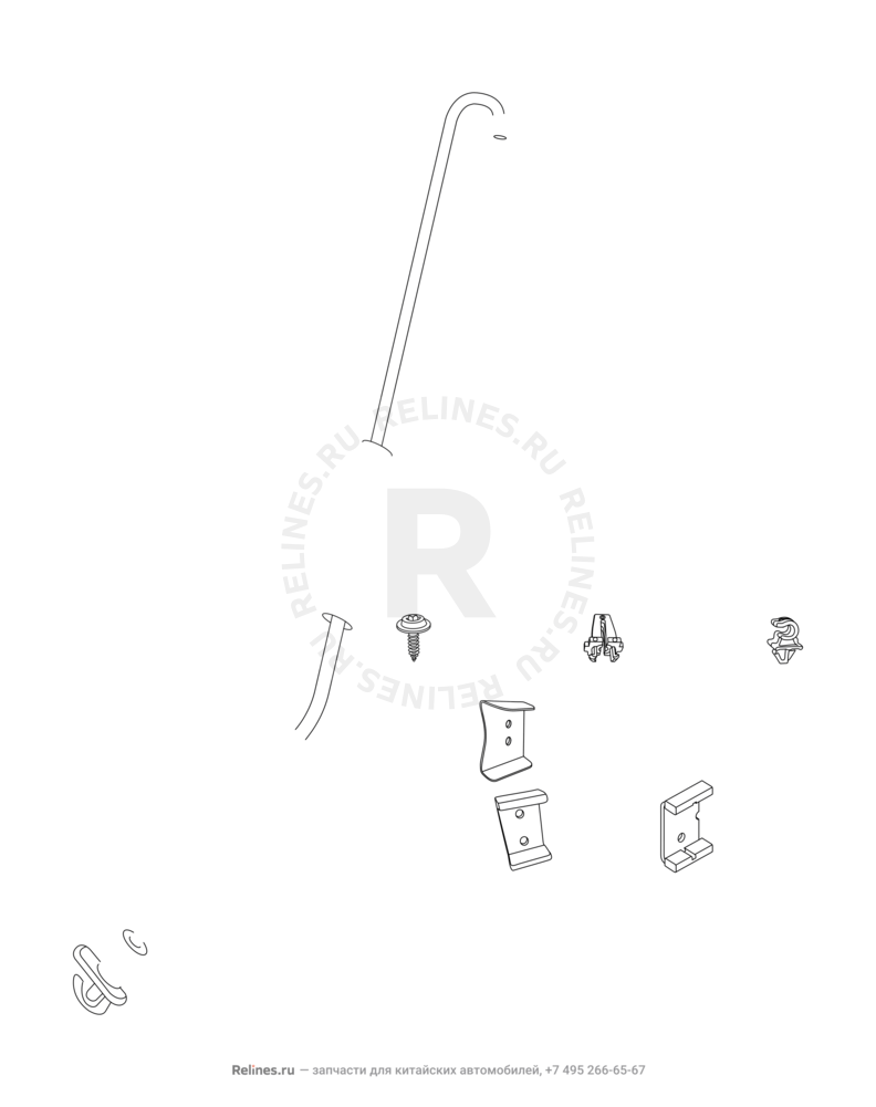 Запчасти Chery Tiggo 3 Поколение I (2014)  — Упор капота — схема