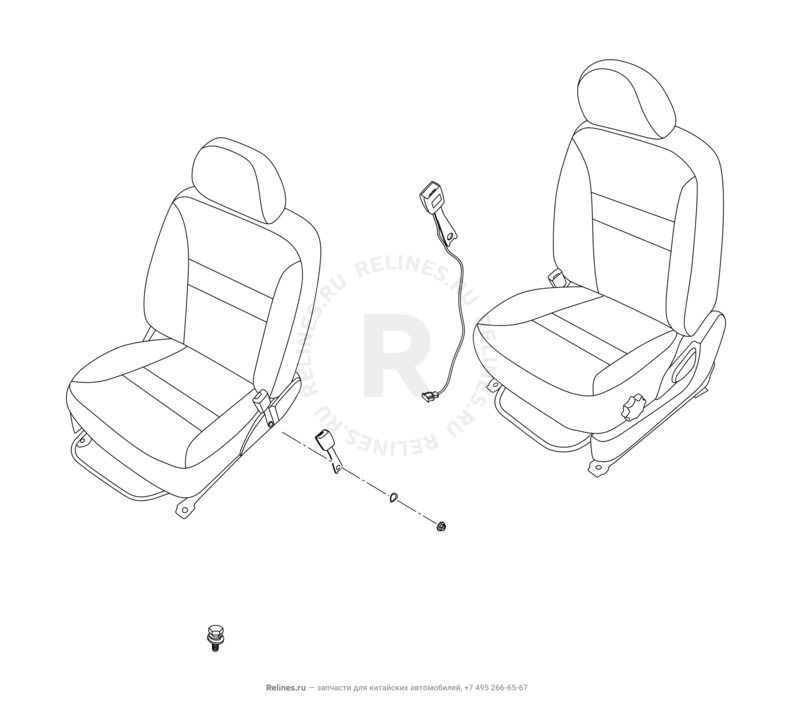 Запчасти Chery Tiggo 3 Поколение I (2014)  — Передние сиденья — схема