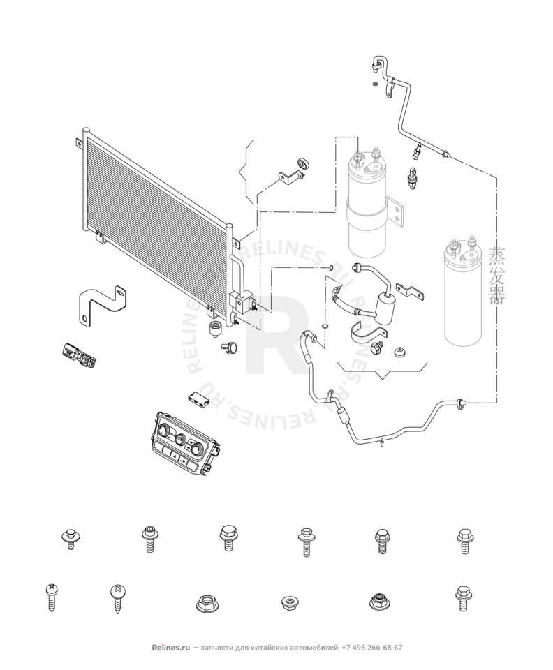Запчасти Chery Tiggo 3 Поколение I (2014)  — Система кондиционирования — схема