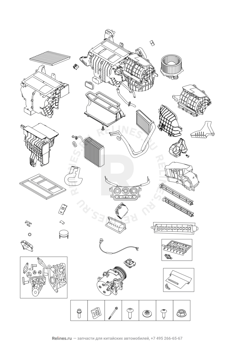 Запчасти Chery Tiggo 3 Поколение I (2014)  — Система кондиционирования (3) — схема