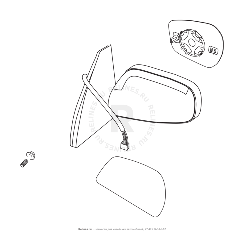 Запчасти Chery Tiggo 3 Поколение I (2014)  — Зеркала боковые — схема