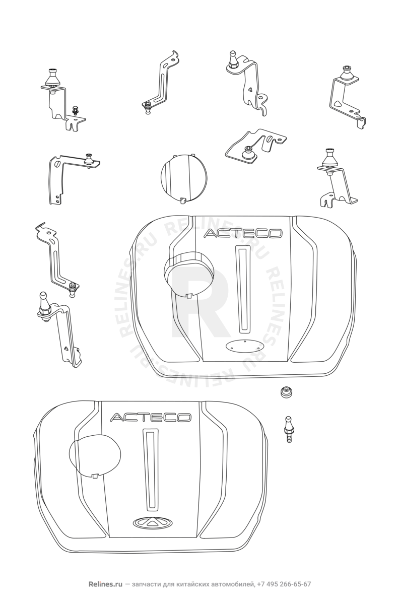 Запчасти Chery Tiggo 7 Поколение I (2016)  — Плита верхняя (декоративная крышка) двигателя (1) (1) — схема