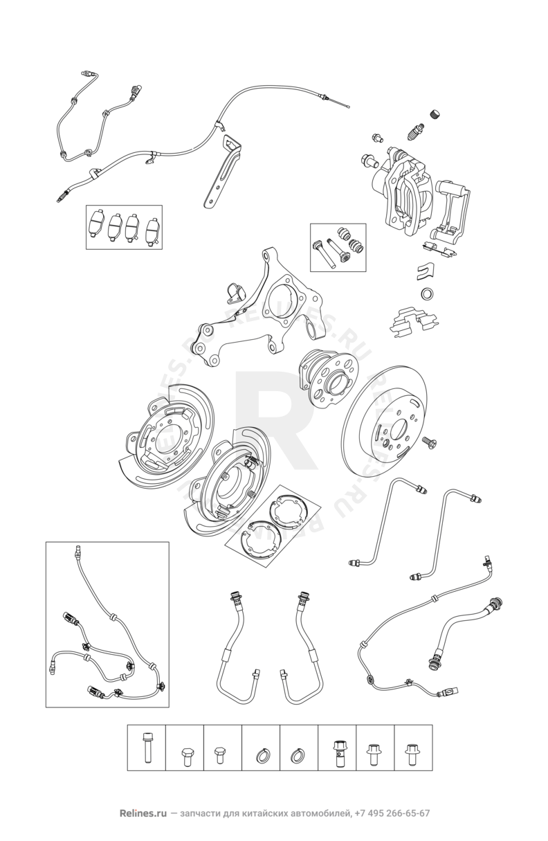 Запчасти Chery Tiggo 7 Поколение I (2016)  — Тормозная система — схема