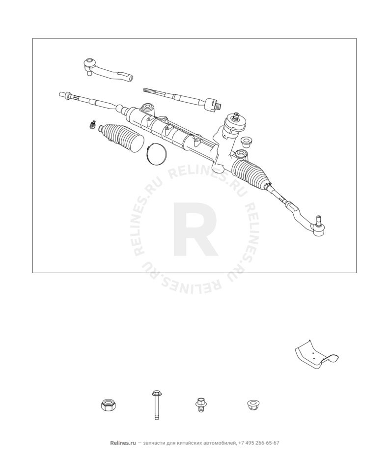 Запчасти Chery Tiggo 7 Поколение I (2016)  — Рулевая тяга — схема