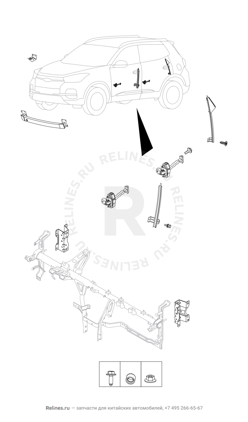 Запчасти Chery Tiggo 4 Поколение I — рестайлинг (2018)  — Аксессуары кузова (2) — схема