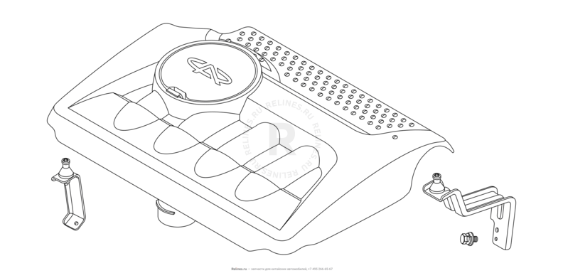 Запчасти Chery Tiggo 5 Поколение I (2013)  — Плита верхняя (декоративная крышка) двигателя (2) — схема