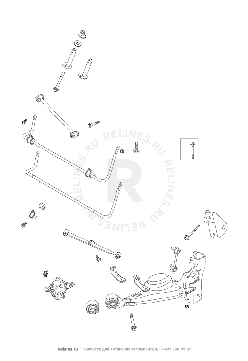 Запчасти Chery Tiggo 5 Поколение I (2013)  — Задняя подвеска — схема