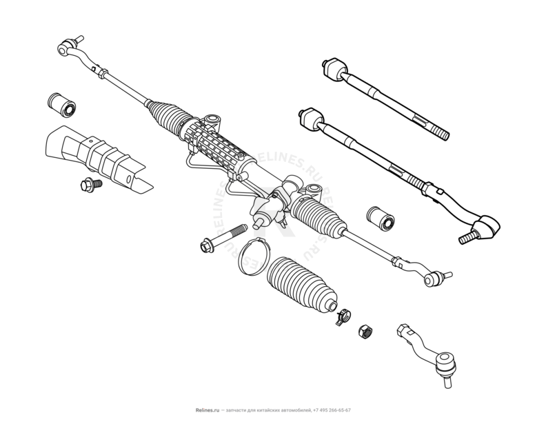 Запчасти Chery Tiggo 5 Поколение I (2013)  — Рулевая тяга — схема