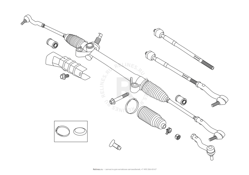 Запчасти Chery Tiggo 5 Поколение I (2013)  — Рулевая тяга — схема