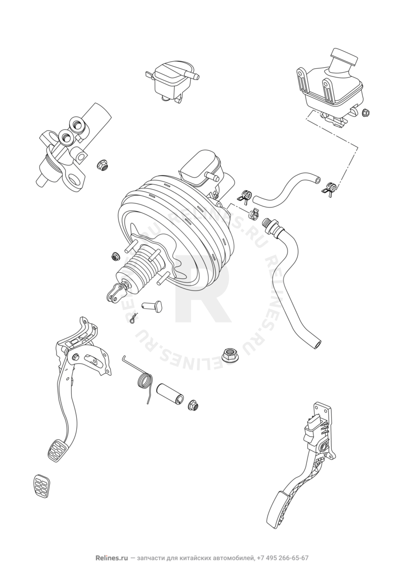 Запчасти Chery Tiggo 5 Поколение I (2013)  — Тормозная система (1) — схема