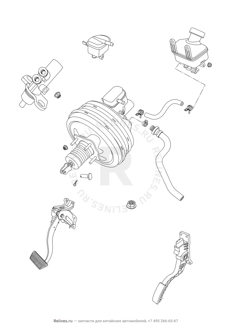 Запчасти Chery Tiggo 5 Поколение I (2013)  — Тормозная система (4) — схема