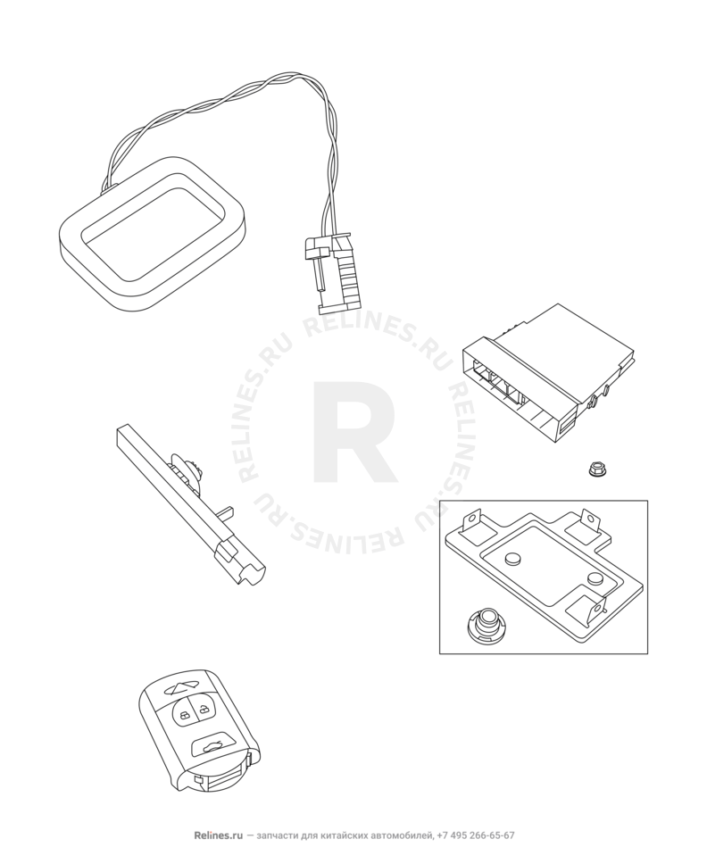 Запчасти Chery Tiggo 5 Поколение I (2013)  — Система бесключевого доступа — схема