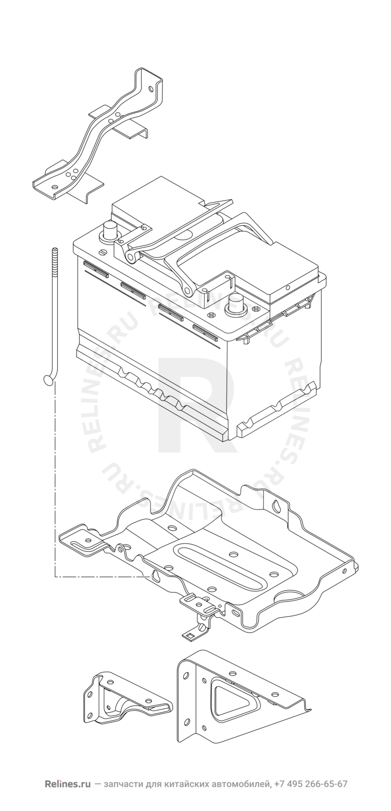 Запчасти Chery Tiggo 5 Поколение I (2013)  — Аккумулятор (2) — схема