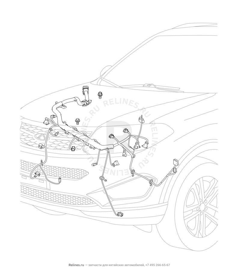 Запчасти Chery Tiggo 5 Поколение I (2013)  — Проводка двигателя (1) — схема