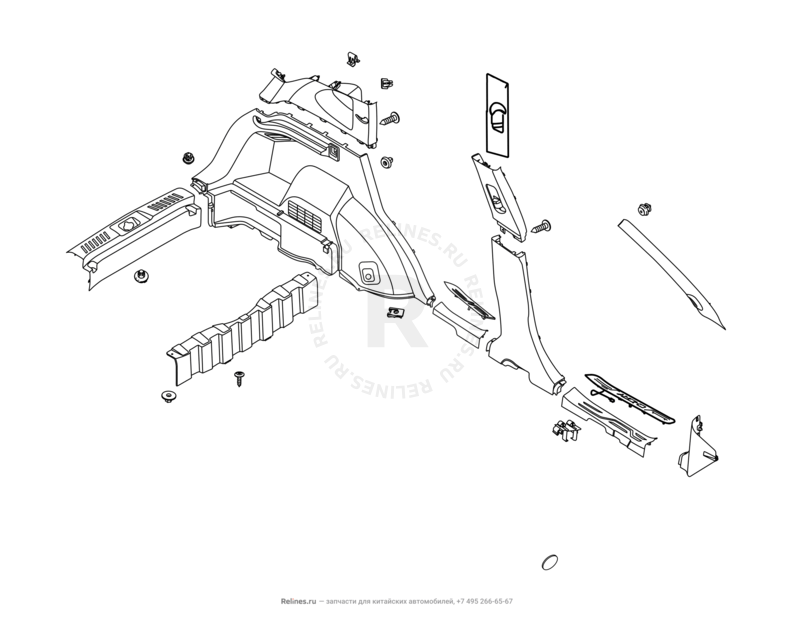 Запчасти Chery Tiggo 5 Поколение I (2013)  — Внутренняя и внешняя отделка (2) — схема