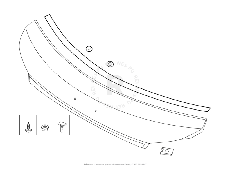 Запчасти Chery Tiggo 5 Поколение I (2013)  — Панель обшивки (2) — схема