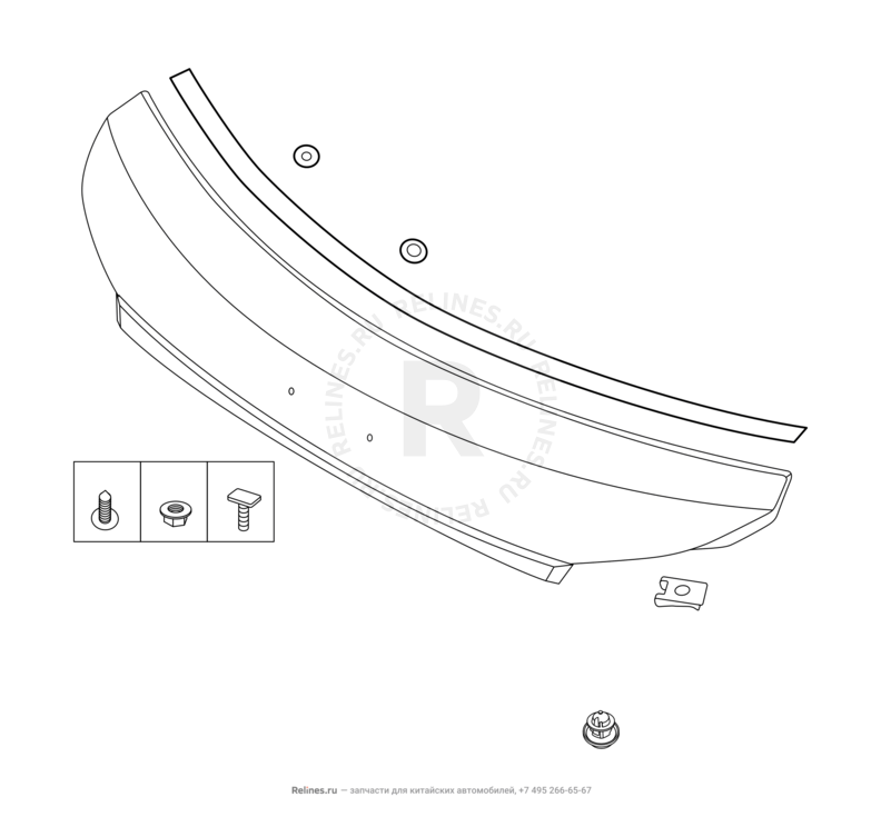 Запчасти Chery Tiggo 5 Поколение I (2013)  — Панель обшивки (1) — схема