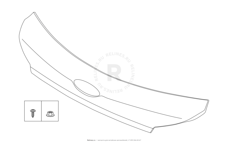 Запчасти Chery Tiggo 5 Поколение I (2013)  — Полка багажного отделения — схема