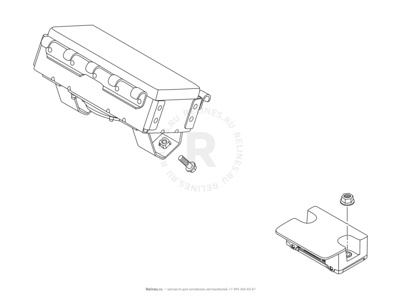 Запчасти Chery Tiggo 5 Поколение I (2013)  — Подушки безопасности — схема