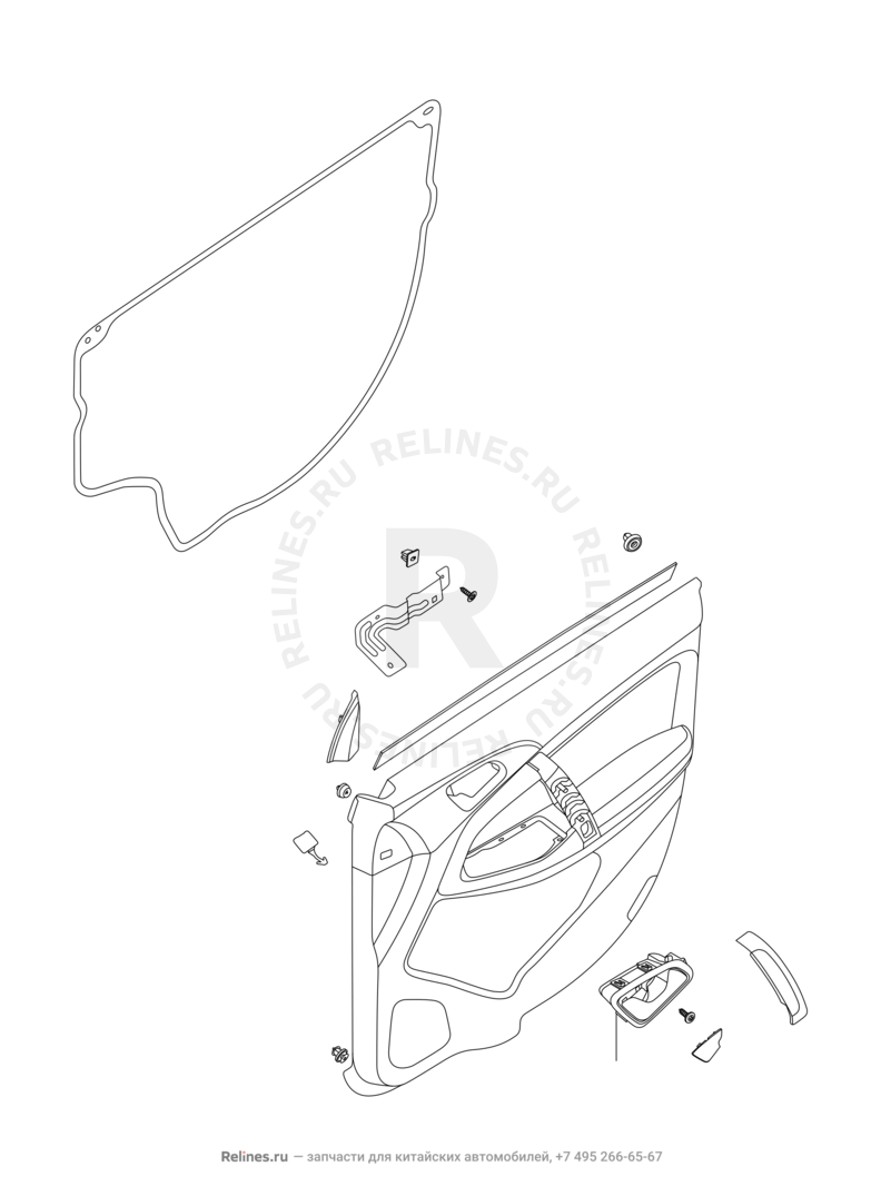 Запчасти Chery Tiggo 5 Поколение I (2013)  — Накладки дверей (стоек) — схема