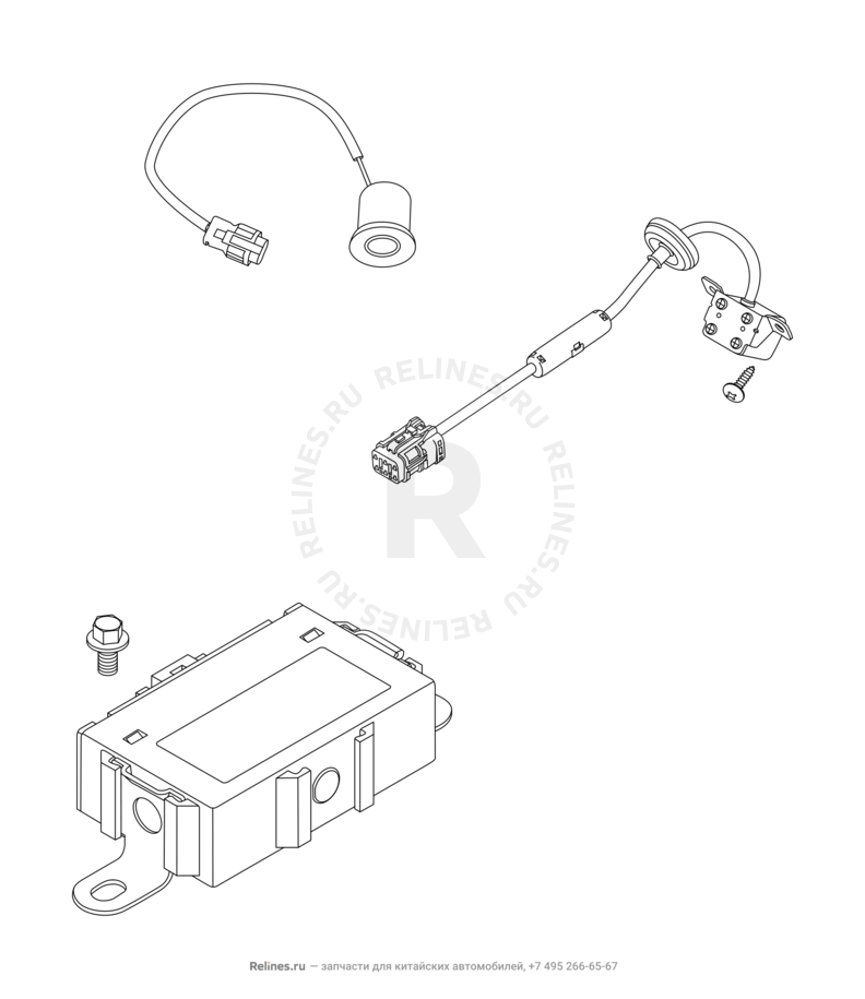 Запчасти Chery Tiggo 5 Поколение I (2013)  — Датчики парковки (парктроники) и блок управления (2) — схема