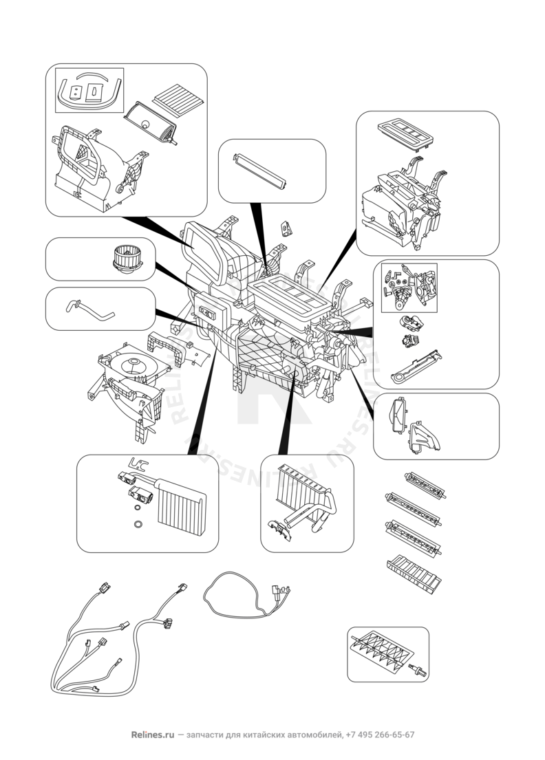 Запчасти Chery Tiggo 5 Поколение I (2013)  — Система кондиционирования — схема