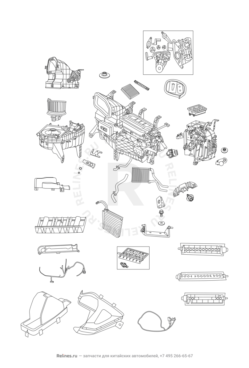 Запчасти Chery Tiggo 5 Поколение I (2013)  — Отопление, вентиляция, кондиционирование — схема