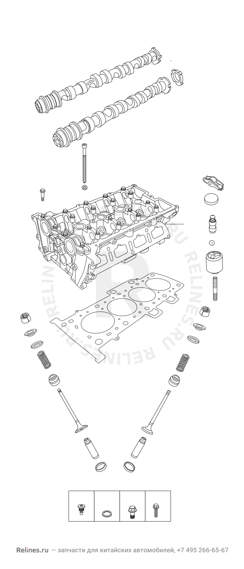 Запчасти Chery Tiggo 4 Поколение I — рестайлинг (2018)  — Головка блока цилиндров — схема