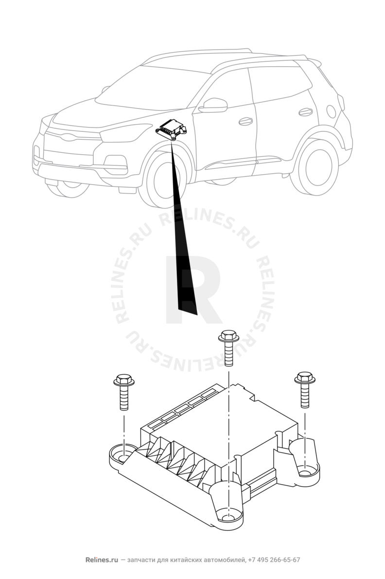 Запчасти Chery Tiggo 4 Поколение I — рестайлинг (2018)  — Блок управления подушками безопасности (Airbag) (2) — схема