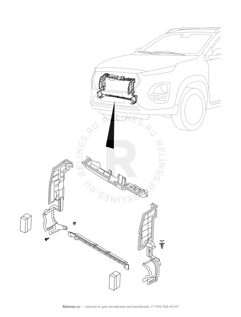 Запчасти Chery Tiggo 2 Pro Поколение I (2021)  — Дефлекторы и уплотнители — схема