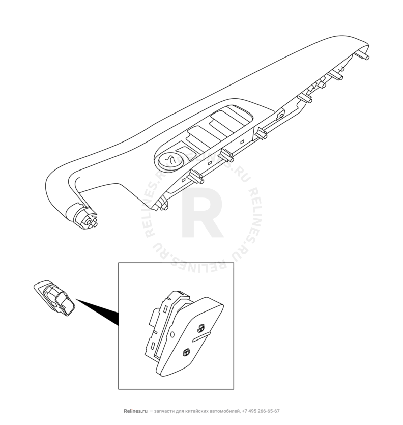 Запчасти Chery Tiggo 8 Pro Поколение I (2020)  — Внутренняя обшивка дверей — схема