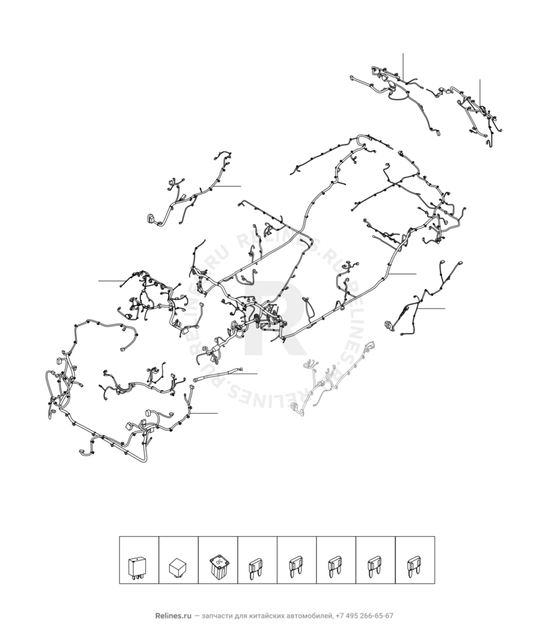 Запчасти Chery Tiggo 8 Pro Поколение I (2020)  — Жгуты проводки (1) — схема