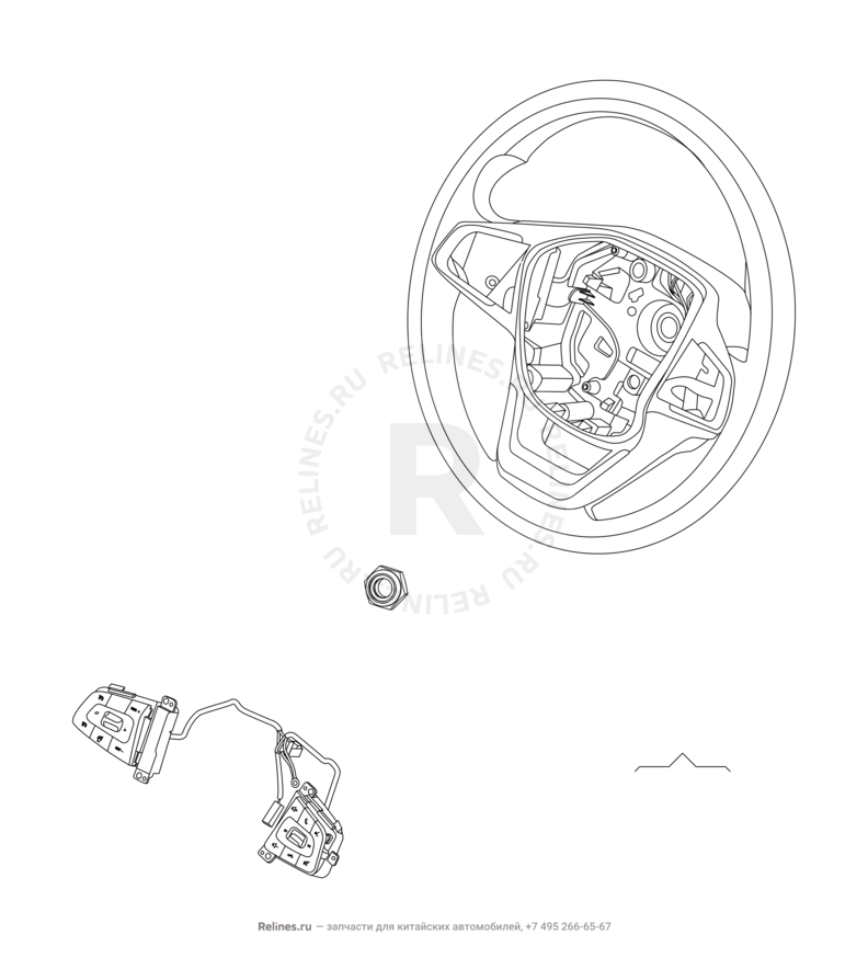 Запчасти Chery Tiggo 8 Pro Max Поколение I (2022)  — Рулевое колесо (руль) и подушки безопасности (3) — схема