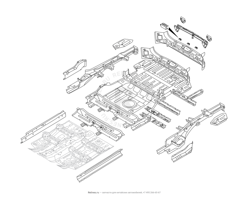 Запчасти Chery Tiggo 8 Pro Поколение I (2020)  — Кузовные детали (2) — схема