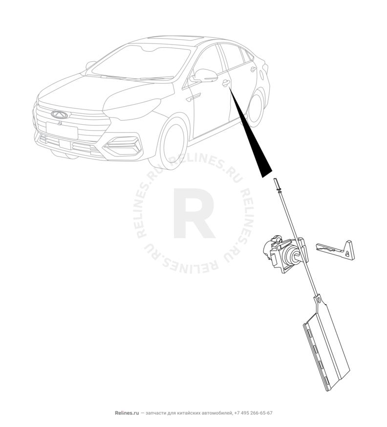 Ручки, личинки замков, ключ заготовка Omoda S5 GT — схема