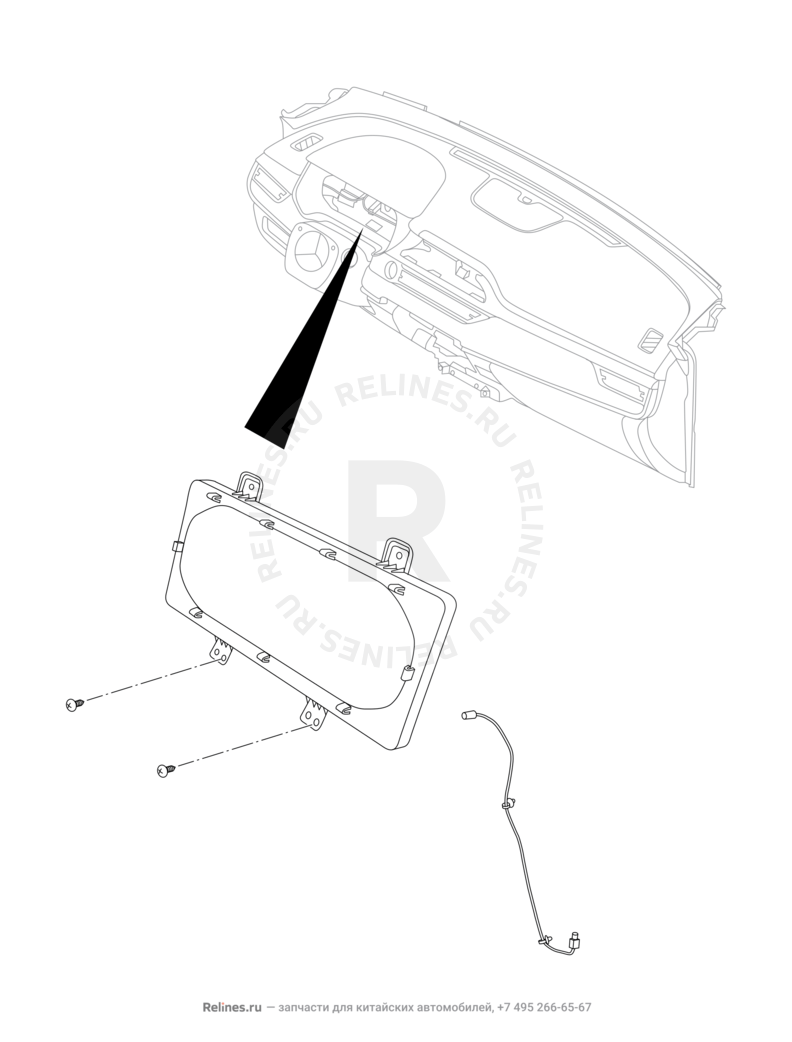 Запчасти Chery Tiggo 8 Pro Max Поколение I (2022)  — Приборная панель (1) — схема