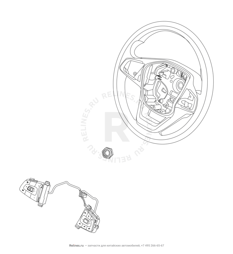 Запчасти Chery Tiggo 8 Pro Max Поколение I (2022)  — Рулевое колесо (руль) и подушки безопасности (2) — схема