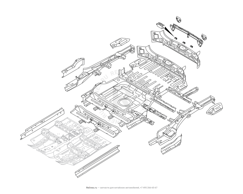 Запчасти Chery Tiggo 8 Pro Поколение I (2020)  — Кузовные детали (2) — схема