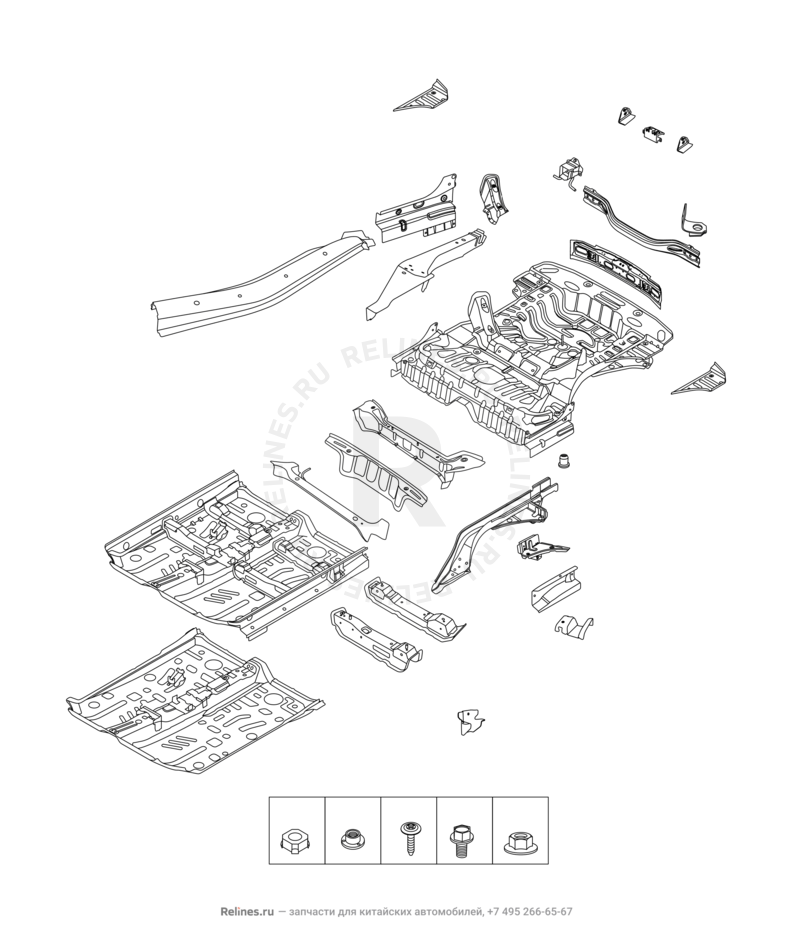 Запчасти Chery Tiggo 2 Pro Поколение I (2021)  — Кузовные детали (2) — схема