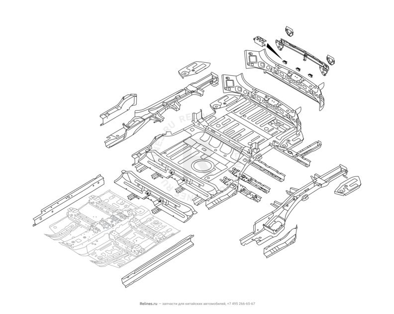 Запчасти Chery Tiggo 8 Pro Max Поколение I (2022)  — FLOOR-VEHICLE BODY — схема