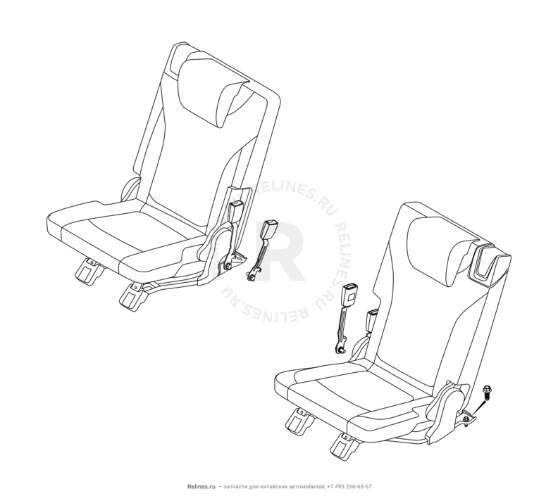 Запчасти Chery Tiggo 8 Pro Max Поколение I (2022)  — Крышка крепления сиденья (4) — схема