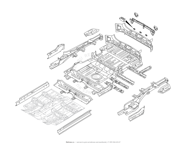 Запчасти Chery Tiggo 8 Pro Max Поколение I (2022)  — Кузовные детали (2) — схема