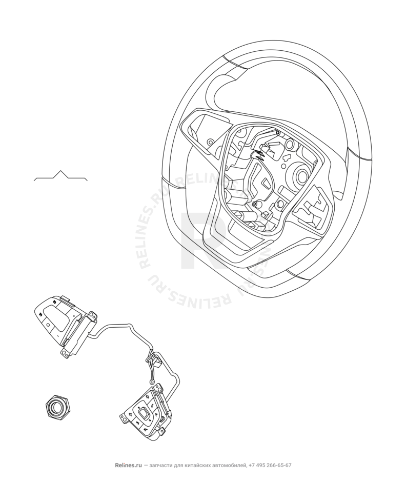 Запчасти Chery Tiggo 2 Pro Поколение I (2021)  — Рулевое колесо (руль) и подушки безопасности — схема