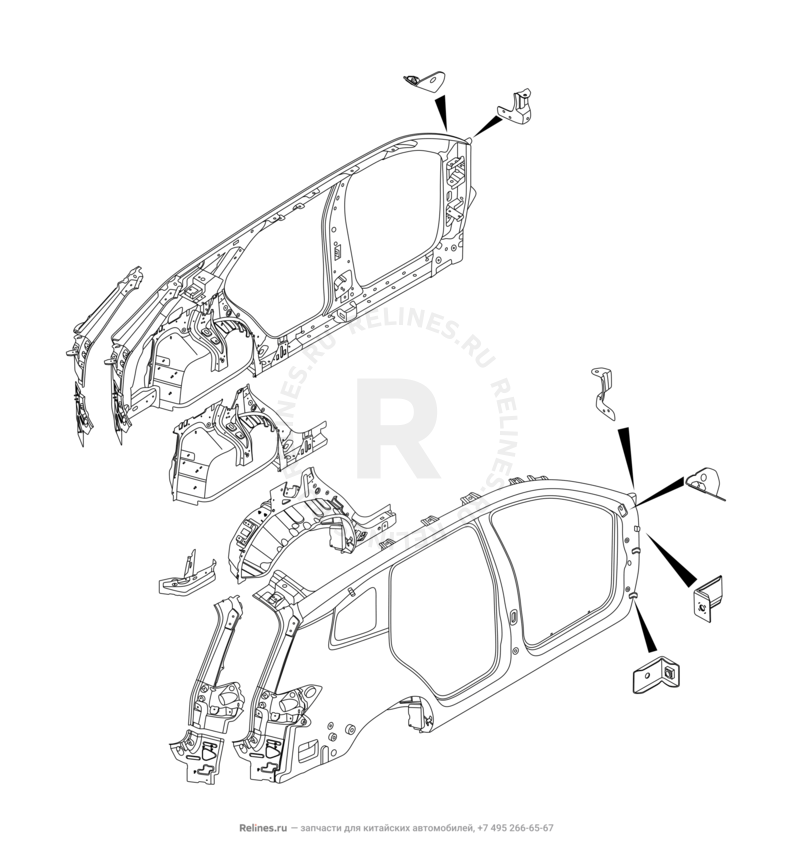 Кузовные детали (1) Chery Tiggo 8 — схема