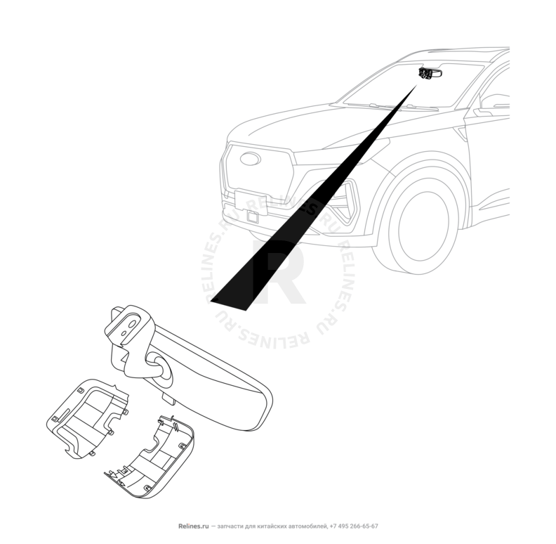 Запчасти Chery Tiggo 7 Pro Max Поколение I (2022)  — Зеркало заднего вида — схема